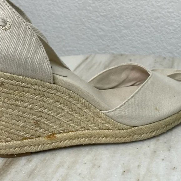 Reformation Camille Cream Lace-Up Espadrille Wedge Size 7 (Camilla) - Picture 8 of 9